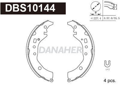 DANAHER DBS10144 Ремкомплект барабанных колодок  для SUBARU  (Субару Трезиа)