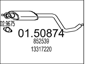 MTS 01.50874 Глушитель выхлопных газов  для CHEVROLET CRUZE (Шевроле Крузе)