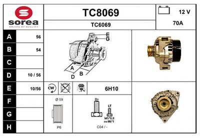 GENERATOR / ALTERNATOR SNRA TC8069