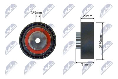 Rolka napinacza, pasek klinowy wielorowkowy NTY RNK-HD-030