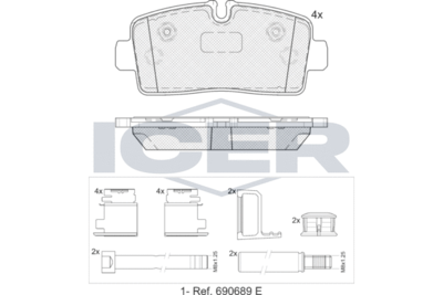 Zestaw klocków hamulcowych, hamulce tarczowe ICER 142454