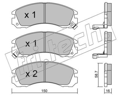 Комплект тормозных колодок, дисковый тормоз fri.tech. 136.0 для MITSUBISHI DIAMANTE