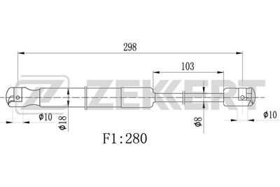 ZEKKERT GF-2470 Амортизатор багажника и капота для MITSUBISHI LANCER