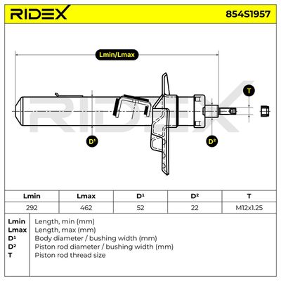 амортисьор RIDEX 854S1957