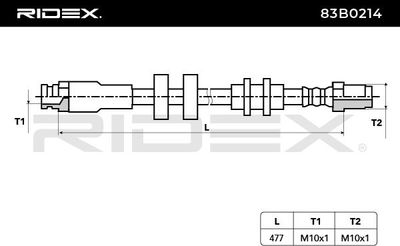 спирачен маркуч RIDEX 83B0214