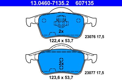 Комплект тормозных колодок, дисковый тормоз ATE 13.0460-7135.2 для VOLVO XC70