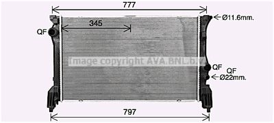 Радиатор, охлаждение двигателя AVA QUALITY COOLING MS2725 для MERCEDES-BENZ MARCO