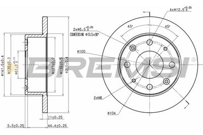 Тормозной диск BREMSI CD6106S для TRIUMPH ACCLAIM