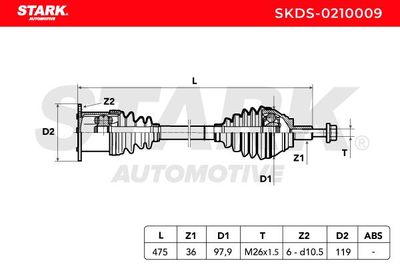 полуоска STARK SKDS-0210009