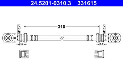 Тормозной шланг ATE 24.5201-0310.3 для NISSAN JUKE