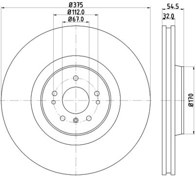 Тормозной диск HELLA 8DD 355 128-941 для MERCEDES-BENZ GL-CLASS
