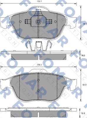 Комплект тормозных колодок, дисковый тормоз FOMAR Friction FO 686281 для RENAULT WIND