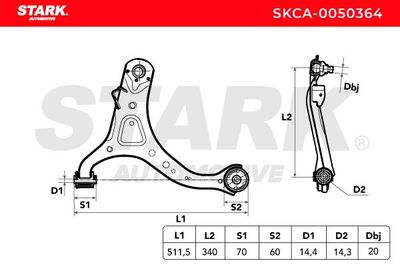 носач, окачване на колелата STARK SKCA-0050364