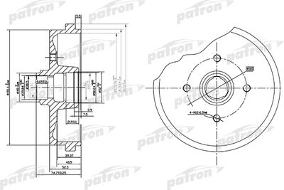 Тормозной барабан PATRON PDR1184 для SEAT IBIZA