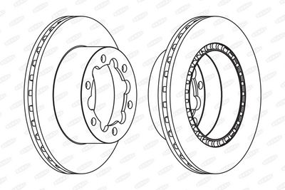 Brake disc achter Links/Rechts (303mmx28mm) past: MERCEDES SPRINTER 4,6-T (B906), SPRINTER 5-T (B905), SPRINTER 5-T (B906), SPRINTER 5-T (B907)  VW CRAFTER 30-35, CRAFTER 30-50 04.01-