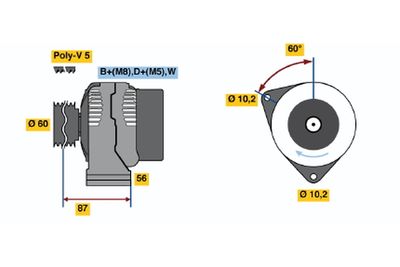 GENERATOR / ALTERNATOR BOSCH 0123320020