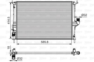 Радиатор, охлаждение двигателя VALEO 700801 для RENAULT LOGAN