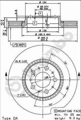 DISC FRANA BREMBO 09913075