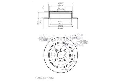 Тормозной диск ASHUKI by Palidium 0993-6302 для BYD F3R