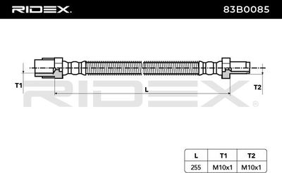 спирачен маркуч RIDEX 83B0085