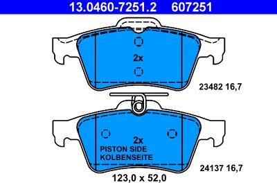 Brake Pad Set, disc brake 13.0460-7251.2