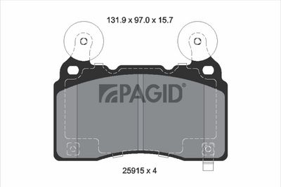 комплект спирачно феродо, дискови спирачки PAGID T2765N
