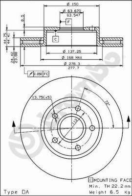 BREMBO 09.5795.10 Тормозные диски для FORD SCORPIO I Turnier (GGE)