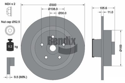 BENDIX Braking BDS2023 Тормозные диски  для RENAULT MEGANE II (BM0/1_, CM0/1_) 2.0 dCi