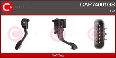 SET PEDALE CONDUCERE CASCO CAP74001GS