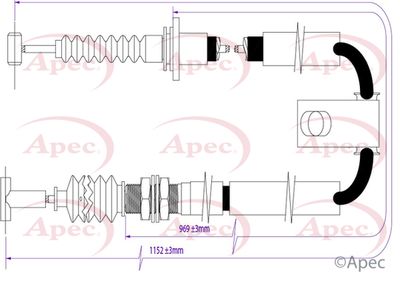 Cable Pull, parking brake APEC CAB1277