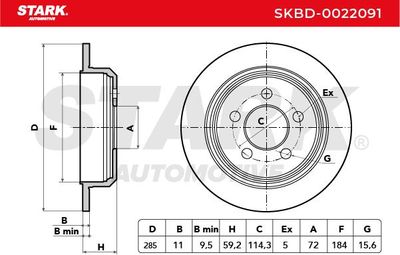 спирачен диск STARK SKBD-0022091