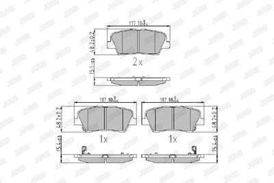 BREMSBELAGSATZ SCHEIBENBREMSE JURID 572639J 1