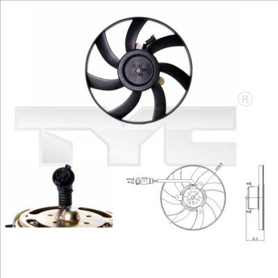 Вентилятор, охлаждение двигателя TYC 831-0003 для SEAT INCA