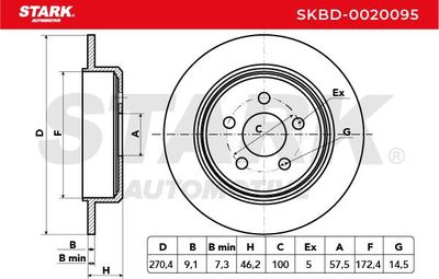 спирачен диск STARK SKBD-0020095