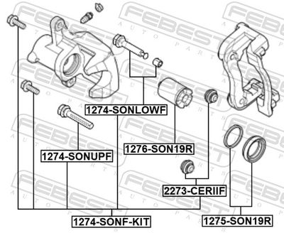 SET REPARATIE ETRIER FEBEST 1275SON19R 1