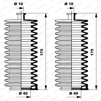 FALTENBALGSATZ LENKUNG MOOG K150005 1