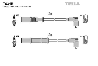 Комплект проводов зажигания TESLA T631B для FIAT QUBO