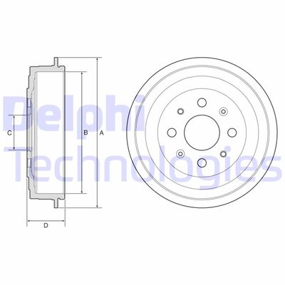 Тормозной барабан DELPHI BF619 для OPEL ADAM