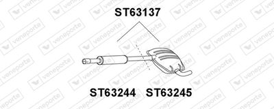 Предглушитель выхлопных газов VENEPORTE ST63244 для VW PASSAT