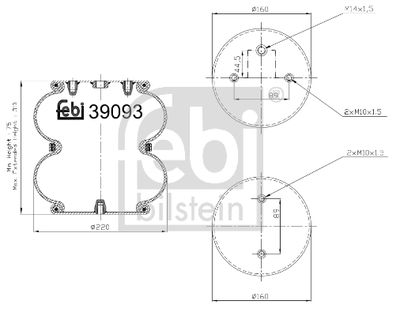 Bälgar, luftfjädring FEBI BILSTEIN 39093