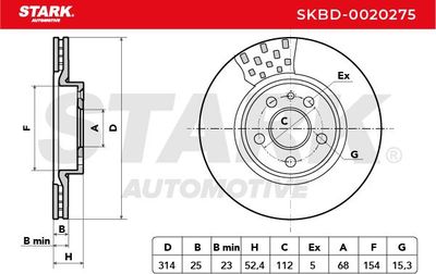 спирачен диск STARK SKBD-0020275