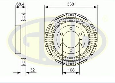 Тормозной диск G.U.D. GDB132174 для LEXUS GX