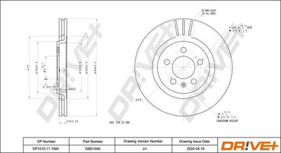 спирачен диск DR!VE+ DP1010.11.1040