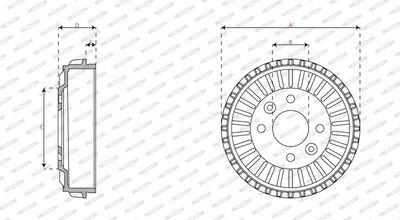 BREMSTROMMEL FERODO FDR329853 1