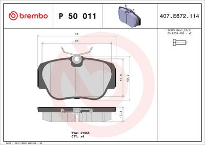 Brake Pad Set, disc brake P 50 011