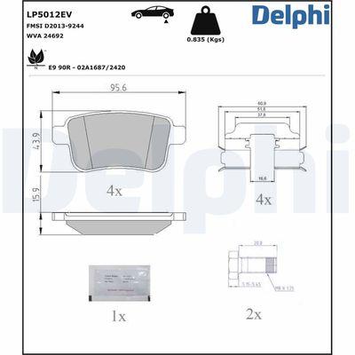 Brake Pad Set, disc brake LP5012EV