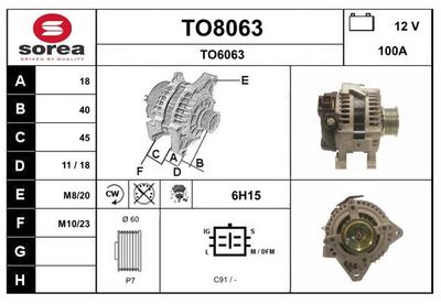 GENERATOR / ALTERNATOR SNRA TO8063