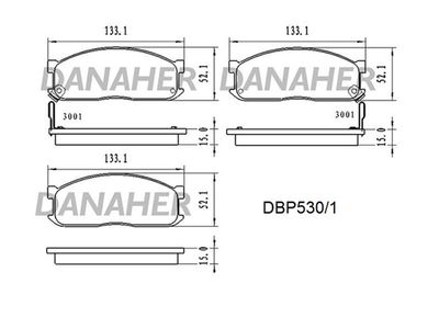DANAHER DBP530/1 Тормозные колодки и сигнализаторы  для KIA K2500 (Киа K2500)