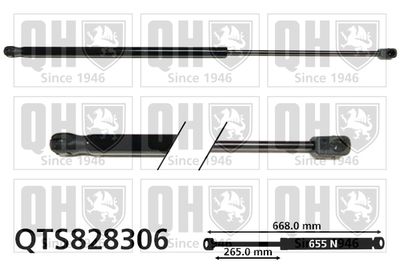 Газовая пружина, крышка багажник QUINTON HAZELL QTS828306 для CITROËN C4