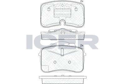 Комплект тормозных колодок, дисковый тормоз ICER 181626 для AUDI V8